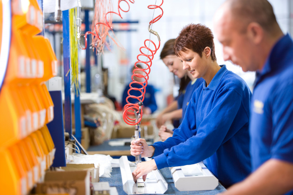 employees in the manufacturing company