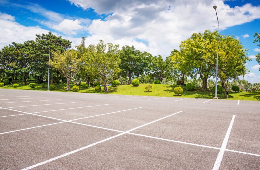 An image of an empty parking lot
